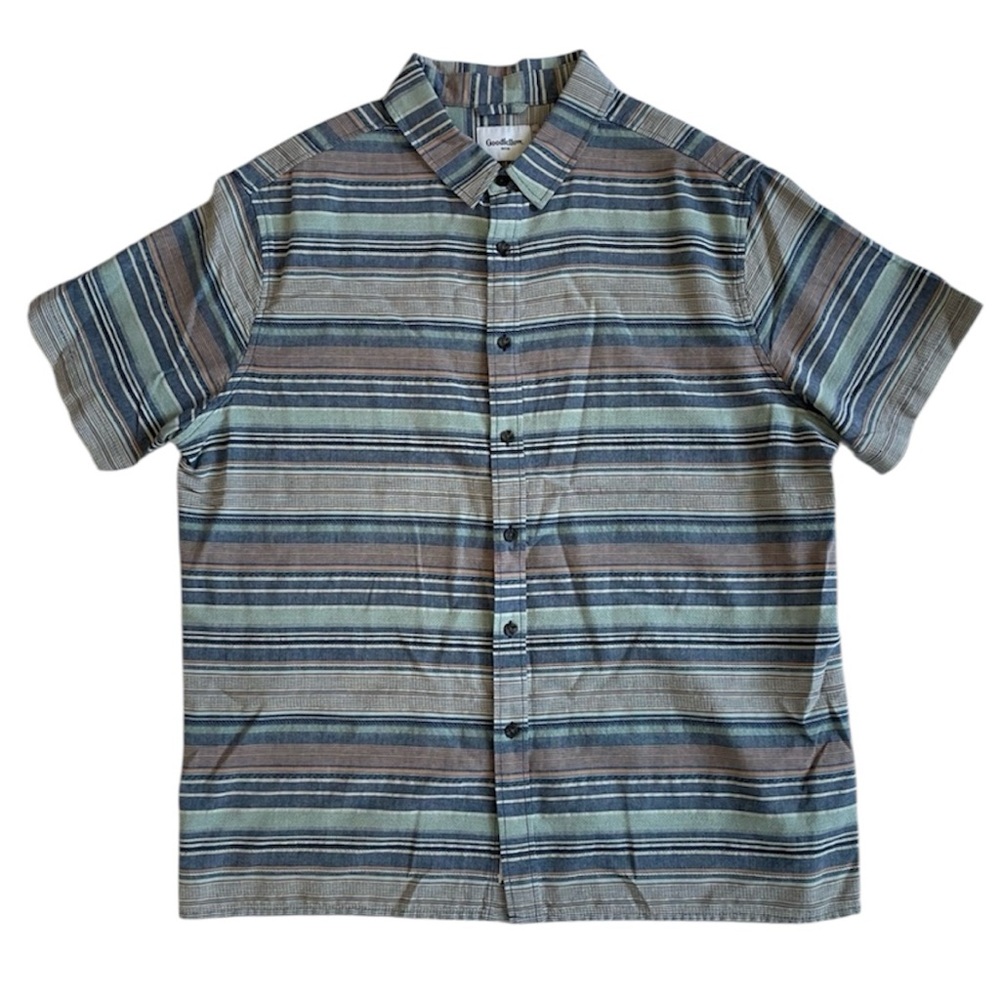 Goodfellow & Co. Northrop Stripped Casual Button Down Shirt Men’s XL
